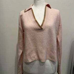 VERONICA BEARD KOKO CASHMERE PULLOVER SWEATER PINK